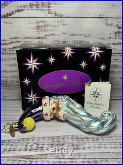 RARE Christopher Radko Crescent Santa Dreamer Moon Ornament VTG w Orig Box R1