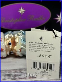 RARE Christopher Radko Crescent Santa Dreamer Moon Ornament VTG w Orig Box R1