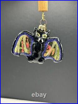 RARE Christopher Radko FANGS A LOT GEM Bat Halloween Ornament 00-1424-0 HTF