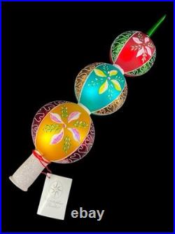RARE Christopher Radko Floral Finial Christmas Tree Topper 12 NWT