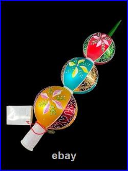 RARE Christopher Radko Floral Finial Christmas Tree Topper 12 NWT