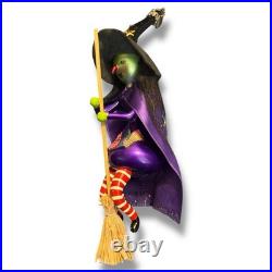 RARE Christopher Radko Green Sweep Witch Ornament Figure