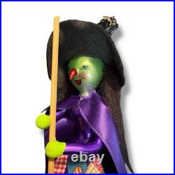 RARE Christopher Radko Green Sweep Witch Ornament Figure