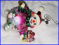 RARE Christopher Radko Having a Ball 20th Anniversary Ornament Snowman Art