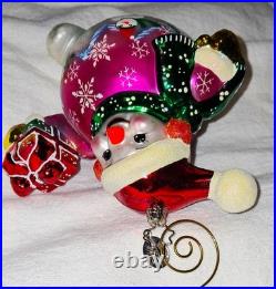 RARE Christopher Radko Having a Ball 20th Anniversary Ornament Snowman Art