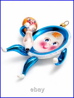 RARE Christopher Radko On The Run 1994 Italian Blown Glass Ornament Mint Signed