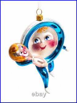 RARE Christopher Radko On The Run 1994 Italian Blown Glass Ornament Mint Signed