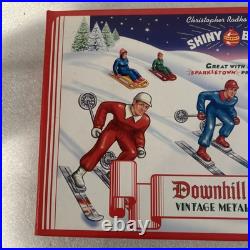 RARE Christopher Radko Shiny Brite Vintage Metal Downhill Skiers