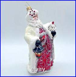 RARE Christopher Radko Simply Spectacular Santa Glass Christmas Ornament 7 /Box