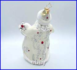RARE Christopher Radko Simply Spectacular Santa Glass Christmas Ornament 7 /Box
