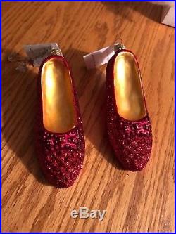 RARE Christopher Radko The Ruby Slippers 1997 Wizard of Oz ORNAMENTS LIMITED 10K