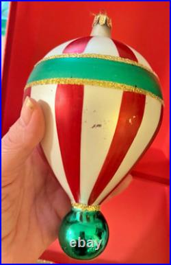 RARE Christopher Radko VTG 1988 Candy Stripe Balloon Christmas Ornament 880770