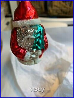 RARE Early VTG Santa Parachute Christopher Radko Ornament Glass 12 #CRE A