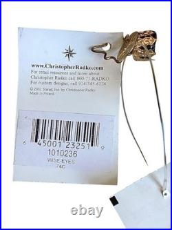 RARE NWT CHRISTOPHER RADKO OWL WISE EYES (not gem) CHRISTMAS ORNAMENT