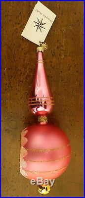 RARE PINK VTG 9 CHRISTOPHER RADKO Jewel Reflector Spire ORNAMENT 88-018 1988
