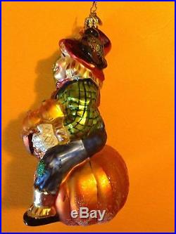 RARE RADKO Fall Pumpkin BASKET ORNAMENT Longaberger Halloween Thanksgiving