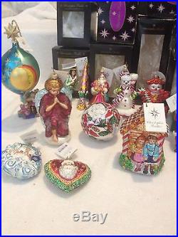 RARE RETIRED Large Lot of 22 Christopher Radko Ornaments & 2 Radko Stands
