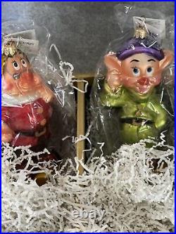 RARE Radko Snow White ornaments Gold Box And Apple New, Unused Condition