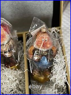 RARE Radko Snow White ornaments Gold Box And Apple New, Unused Condition