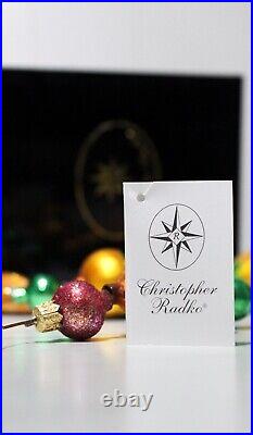 RARE Retired CHRISTOPHER RADKO Disney Della Robbia Glass Christmas Garland 3ft