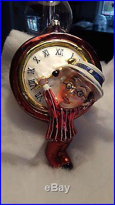RARE SIZED 9 Christopher Radko Ornament Harold Lloyd Clock Millenium New Year