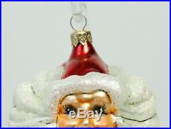 RARE Santa Face Glass Christopher Radko Christmas Ornament