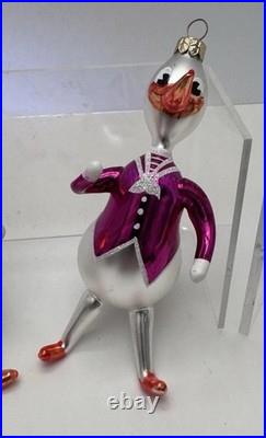 RARE VINTAGE SET Of 3 CHRISTOPHER RADKO CAN WE QUACK FOLLOW THE LEADER ORNAMENTS