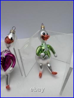 RARE VINTAGE SET Of 3 CHRISTOPHER RADKO CAN WE QUACK FOLLOW THE LEADER ORNAMENTS