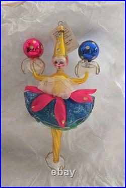 RARE VTG Christopher Radko CLOWN AROUND Italian GLASS 10 inch Ornament 96-047-0 RARE VTG Christopher Radko CLOWN AROUND Italian GLASS 10 inch Ornament 96-047-0