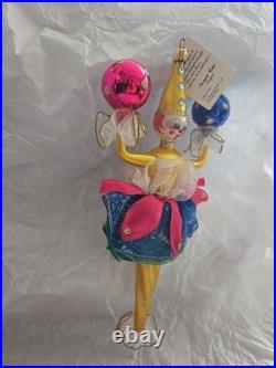 RARE VTG Christopher Radko CLOWN AROUND Italian GLASS 10 inch Ornament 96-047-0 RARE VTG Christopher Radko CLOWN AROUND Italian GLASS 10 inch Ornament 96-047-0