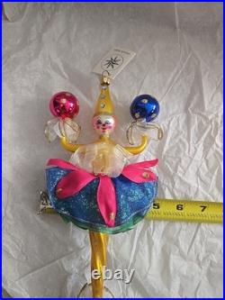 RARE VTG Christopher Radko CLOWN AROUND Italian GLASS 10 inch Ornament 96-047-0 RARE VTG Christopher Radko CLOWN AROUND Italian GLASS 10 inch Ornament 96-047-0