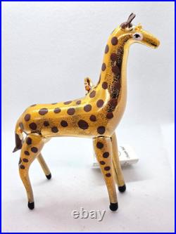 RARE Vintage Christopher RADKO 1993 Gerard GIRAFFE Glass Ornament TAG Italy
