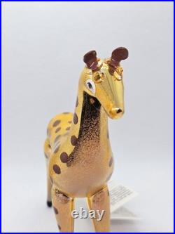 RARE Vintage Christopher RADKO 1993 Gerard GIRAFFE Glass Ornament TAG Italy