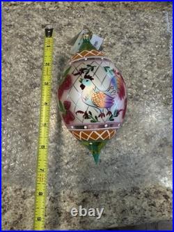 RETIRED RARE NWT Radko Ornament Poland Hand Blown Glass Rooster Strawberries