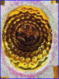 Radko 01-0992-0 Aura Glow Drop Ornament Pink Gold Glass Rare 2001 READ DESC