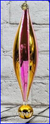 Radko 01-0992-0 Aura Glow Drop Ornament Pink Gold Glass Rare 2001 READ DESC