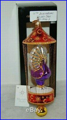Radko 15TH ANNIVERSARY GILDED CAGE Christmas Ornament 93-1406-2 RARE, GOLD WIRED