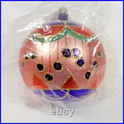 Radko 1992 MISSION BALL VintageBlue Pink & Orange Ornament NEW! STILL SEALED