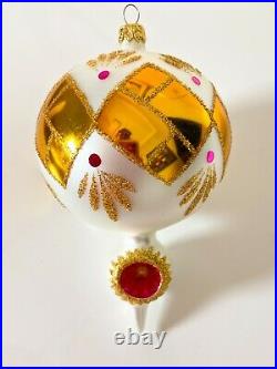 Radko 1993 Serenade Pink Drop Ball Reflector Ornament 93-157-0
