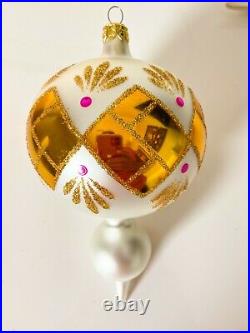 Radko 1993 Serenade Pink Drop Ball Reflector Ornament 93-157-0
