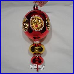 Radko 1994 RUBY REFLECTOR Vintage RARE Red & Gold Spire Ornament NEW withTag