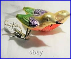 Radko 1995 BIRDS OF A FEATHER Vintage RAREl Two Birds Clip Ornament NEW withTag