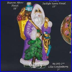 Radko 1996 LONDONBERRY SANTA Lilac Variety 96-193-1 Glass Ornament
