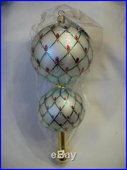 Radko 1999 FRENCH REGENCY RARE Double Ball OrnamentSTILL SEALED NEW wTag&Box