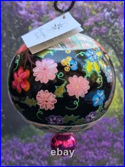 Radko 2002 MIDSUMMER NIGHT MAGIC RARE Double Ball Floral Tapestry NEW withTag