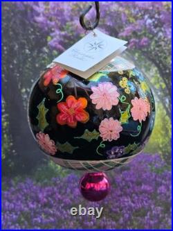 Radko 2002 MIDSUMMER NIGHT MAGIC RARE Double Ball Floral Tapestry NEW withTag