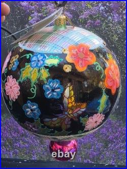 Radko 2002 MIDSUMMER NIGHT MAGIC RARE Double Ball Floral Tapestry NEW withTag