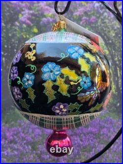 Radko 2002 MIDSUMMER NIGHT MAGIC RARE Double Ball Floral Tapestry NEW withTag