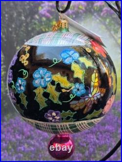 Radko 2002 MIDSUMMER NIGHT MAGIC RARE Double Ball Floral Tapestry NEW withTag