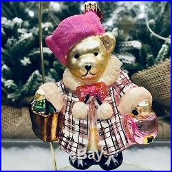 Radko 2004 BLOOMIES SHOPPER MUFFY Bloomingdales Glass Christmas Ornament 3010724